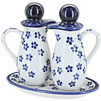 Blue Rose Polish Pottery 1184 Zaklady Oil & Vinegar Sets