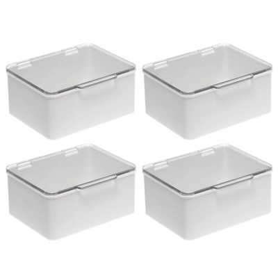 Mdesign Stackable Plastic Craft, Sewing Storage Bin With Lid : Target