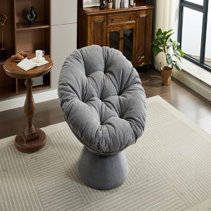 FURNIinspire Accent Chair Oversized Swivel Chair 360 Swivel Barrel Chair Papasan Chair For Living Room Bedroom, Dark Grey, 36.62"*24.80"*17.32" - 1 of 4