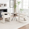 SEYNAR Modern Velvet E-Shaped Open Back Dining chair Set of 2 - 2 of 4