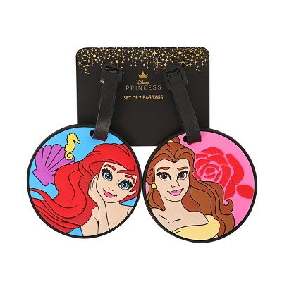 Disney Princess Ariel & Belle 2pc Rubber Luggage Tag