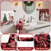 8 Pcs Christmas Shower Curtain Set - Santa, Tree, Snowman, Towels, Rugs, Toilet Cover, Hooks Shower Curtain Is about 70.87 X 70.87 - 4 of 4