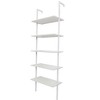 DOMETOUR 5-Shelf Wood Ladder Bookcase with Metal Frame, Industrial 5-Tier Modern Ladder Shelf Wood Shelves,White - 3 of 4