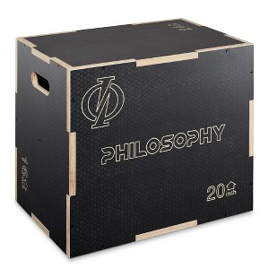 Philosophy Gym 3 in 1 Non-Slip Wood Plyo Box- Jump Plyometric Box for Training and Conditioning - 1 of 4