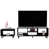 Vynxaria 2 Piece Living Room Set with TV Stand and Coffee Table, Black Finish - 3 of 4