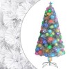 vidaXL Artificial Christmas Tree White Fiber optic, PVC, Steel 4 ft - 2 of 4