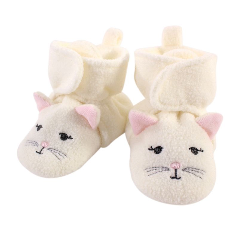 Hudson Baby Infant and Toddler Girl Cozy Fleece Booties, Kitty, 1 of 3
