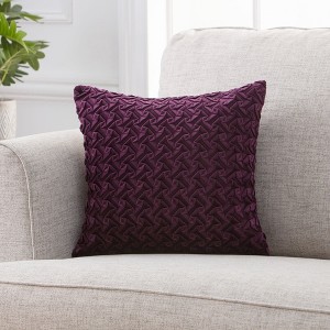 Chanasya Pleated Textured Velvet Throw Pillow Cover - 2-Piece Set - 1 of 1