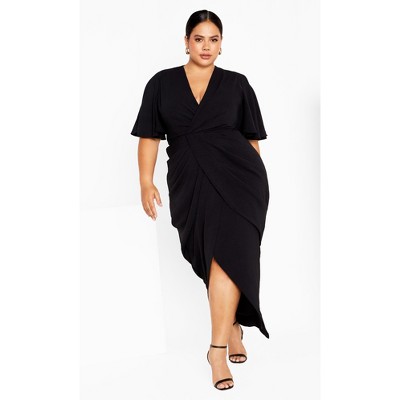 Women's Plus Size Braelynn Maxi Dress - Black | City Chic : Target