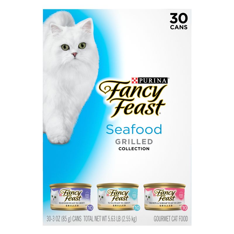 Purina Fancy Feast Variety Pack Seafood, Fish, Tuna &#38; Salmon Wet Cat Food Cans - 3oz/30ct, 6 of 10