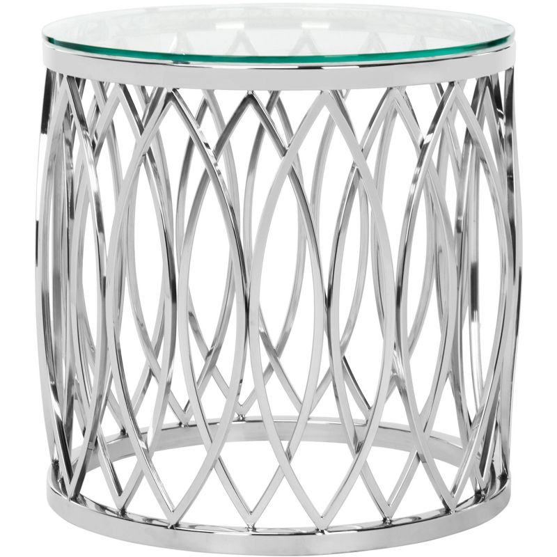April Glass Top End Table - Chrome - Safavieh., 4 of 7