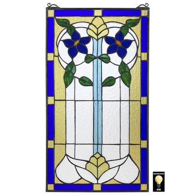 Stained Glass Window - W-336 Art Nouveau Ribbons & Flowers - Terraza  Stained Glass