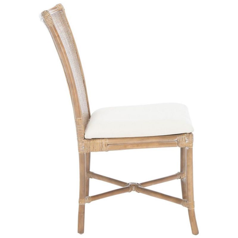 Chiara Rattan Accent Chair W/ Cushion (Set of 2) - White/Grey White Wash - Safavieh., 4 of 10
