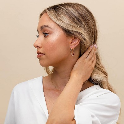 Paaaawaters 1 pair 14K Gold Plated Post Lightweight Hoops | Gold Hoop Earrings for Women