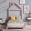 Wood Platform Bed with House-Shaped Headboard - ModernLuxe - 2 of 4