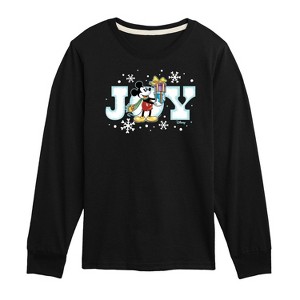 Boys' - Disney - Joy Mickey Christmas Long Sleeve Graphic T-Shirt - 1 of 4