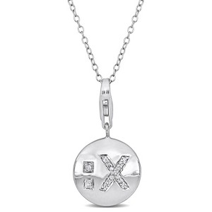 EVERLY JEWELRY | Sterling Silver 1/10 CT TW Diamond Emoticon Pendant with Chain - 1 of 4