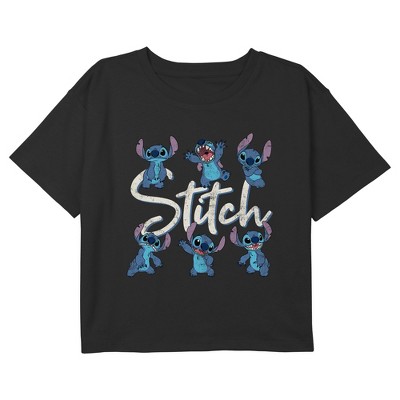 Girl's Lilo & Stitch Many Distressed Poses T-shirt : Target