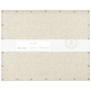 Sugar Paper Essentials 16"x20" Fabric Pin Board: Wall Mount Bulletin Board, Flax Beige, Corrugated Fiberboard - 1 of 4