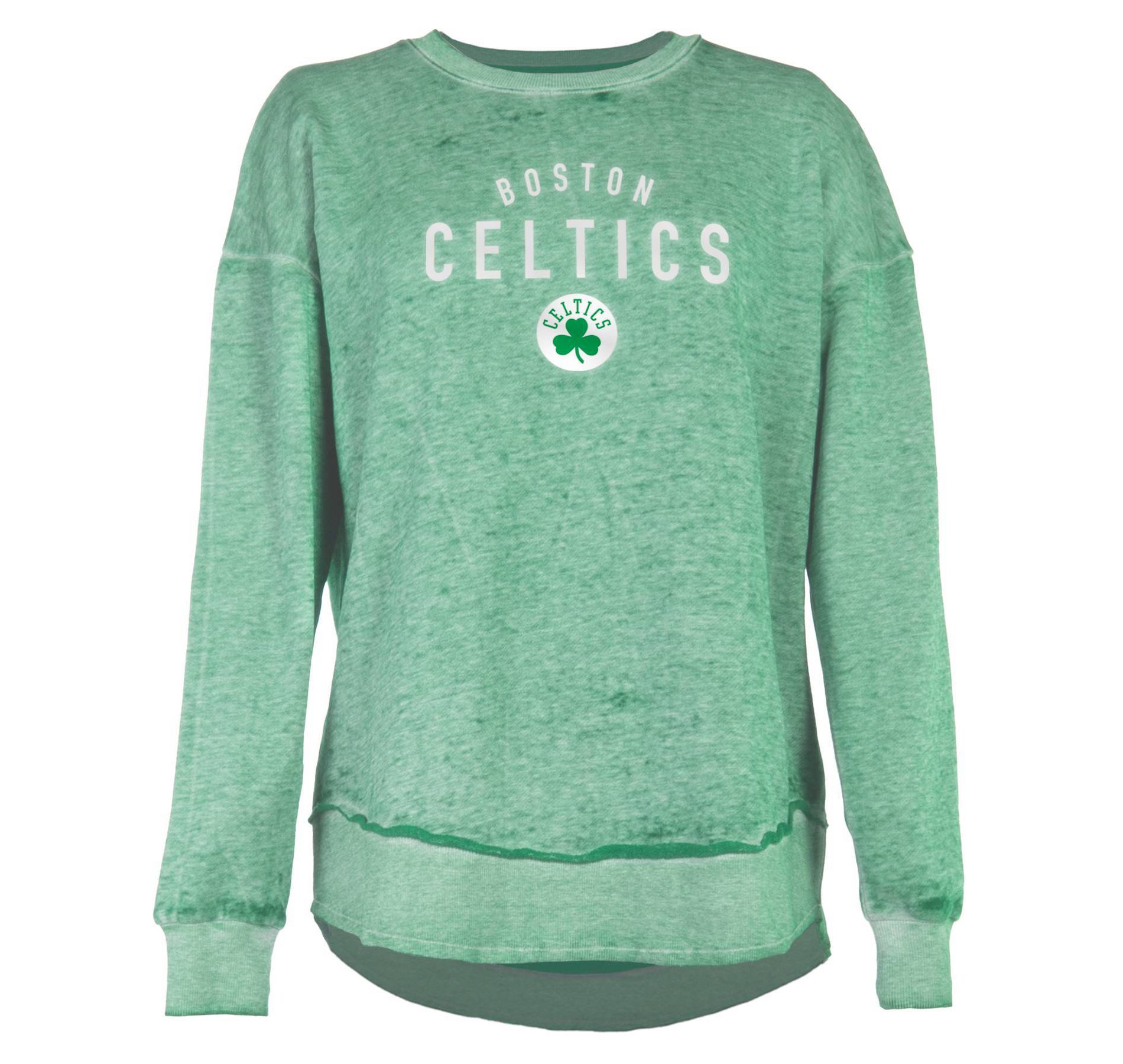 NBA Boston Celtics Women's Burnout Crew Neck Fleece Sweatshirt - M