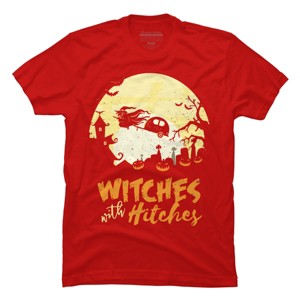 Men's Design By Humans Halloween Camping Witches Hitches Funny By RedBirdLS T-Shirt - 1 of 4
