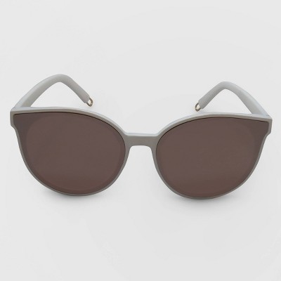 Women's Round Plastic Sunglasses - A New Day™ White