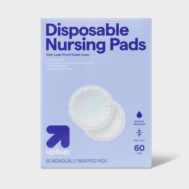 Disposable Breast Pads - 60ct - up &#38; up&#8482; (Color May Vary), 1 of 7