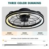 Ludomide Caged Low Profile Ceiling Fans with Lights and Remote, 19" Smart Flush Mount Ceiling Fan Light Kit for Bedroom, Kitchen Dining Room- Black - 4 of 4