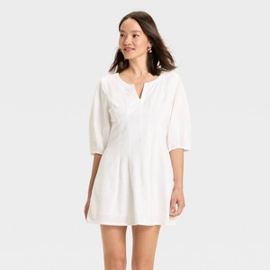 Women's Puff Short Sleeve Corset Mini A-Line Dress - A New Day™ - 1 of 3