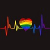 Adult Design By Humans Pride Heartbeat Heart Love By KangThien T-Shirt - 2 of 2