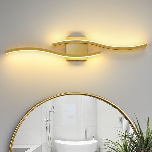 KAISITE 24in Dimmable LED Bathroom Vanity Light 5CCT Modern Wavy Bar Over Mirror Lighting - 1 of 4