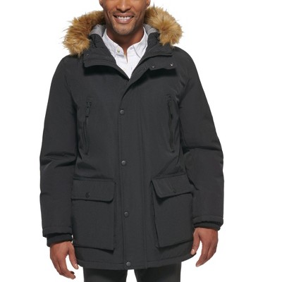 Club Room Mens Faux Fur Jacket Parka Coat