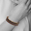 Black Bow Jewelry Brown Plated Stainless Steel, Tiger Eye, Leather Bracelet, 7.5-8 Inch - 3 of 4