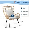 Jojoka Patio Dining Chairs Set of 2, Outdoor Wicker Armchairs with Cushions, All-Weather Boho Bistro Chairs for Porch, Apartment, Lawn, or Backyard - 2 of 4
