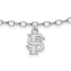Black Bow Jewelry Sterling Silver Florida State Seminoles NCAA Anklet 9 Inch - 1 of 4