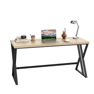 Tangkula 59" Computer Desk Large Industrial Home Office Desk w/ Heavy-duty Metal Frame - 1 of 4