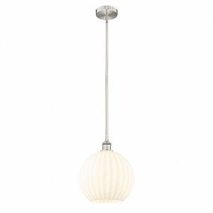 White Venetian - 1 Light Stem Hung Pendant In Modern Style-13 Inches Tall and 12 Inches Wide - 1 of 1