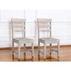 HomeRoots Set of Two White Wood Ladder Back Dining Side Chairs - 2 of 4