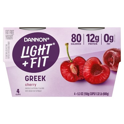 Light + Fit Nonfat Gluten-Free Cherry Greek Yogurt - 4ct/5.3oz Cups_6