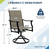 Swivel Bar Stools Set of 2, High Back Patio Bar Chairs with Armrest for Garden, Deck, or Balcony - 2 of 4
