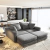 KTMBDW 102.4" Sofa Couch, Comfy Couches for Living Room, Plush Corduroy Sofas for Living Room, Tool-Free Setup Deep Seat Sofa - 3 of 4
