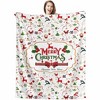 Christmas Tree Deer Flannel Throw Blanket Soft Plush for Couch Sofa Bed Christmas Home Decor Christmas Gift. - 4 of 4