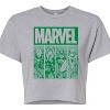 Women's - Marvel - St. Patrick's Day Green Grid Cropped Graphic T-Shirt - 2 of 4