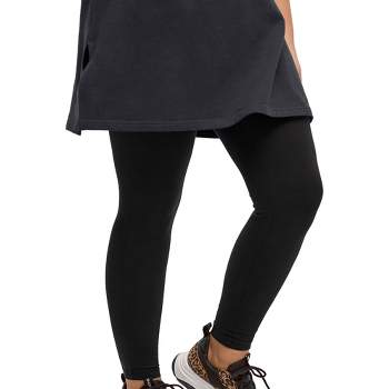 ellos Women's Plus Size Knit Capri Leggings - 42/44, Black