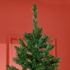 HOMCOM 7' Tall Unlit Slim Fir Artificial Christmas Tree with Realistic Branches, and 865 Tips, Green - 2 of 4