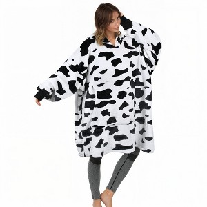 Catalonia Woman Blanket Hoodie Oversized Sweatshirt, Comfy Fleece Pullover Longe Sleeve, One Size Fits All, Gift Woman Wife - 1 of 4