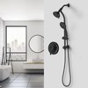 PROOX 7-Spray Patterns with 5 in. Wall Mount Dual Shower Heads with Drill Free Slide Bar and Valve - 2 of 4