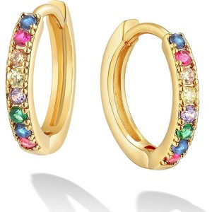 Dremmy Studios CZ Huggie Hoop Earrings | 14K Gold Plated, Chunky & Minimalist Gift - 1 of 4