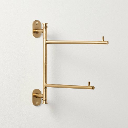 Wall-mounted Brass Swivel Hand Towel Rack Antique Finish - Hearth & Hand™  With Magnolia : Target