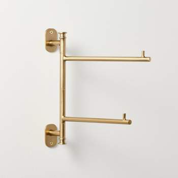 Wall-Mounted Brass Swivel Hand Towel Rack Antique Finish - Hearth & Hand™ with Magnolia